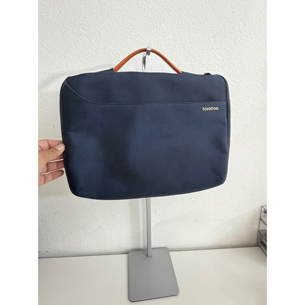 Tomtoc Navy Blue Laptop Sleeve Case with Handle and Front Pocket 13 inch